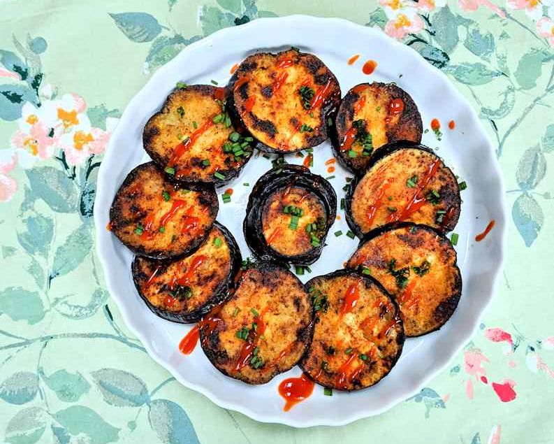 Spicy Fried Aubergines Recipe Cuisine Fiend